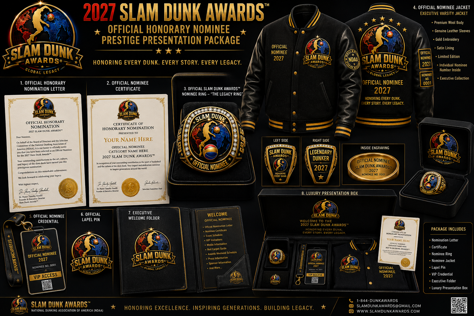 2027 Slam Dunk Awards Official Honorary Nominee Prestige Presentation Package